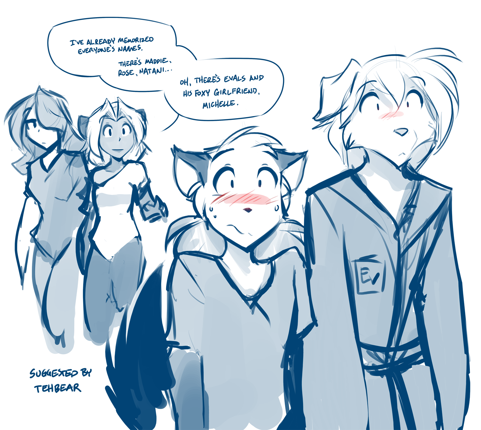 Official Arts with tags: Evals, Maren, Mike, Sketch.