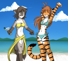 Flora and Kat on Spring Break