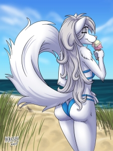 Raine at the beach