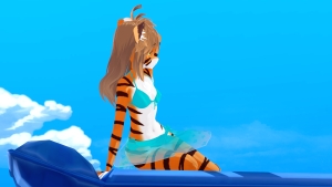 Flora at the beach in 3D!