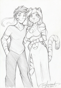 Mark and Sapphire sketch by Tom from Twokinds