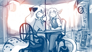 Maddie and Maeve - Rainy Café