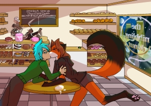 Couples in a bakery