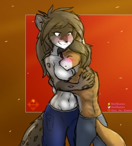 Hugging small Yorb