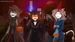 Modern trio trick or treat