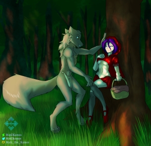 Red Reading Hood and Big Bad Wolf (Sythe and Maren)