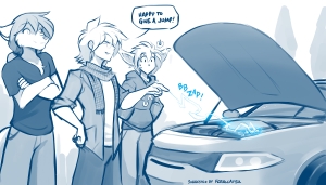 Modern AU - Car Jump