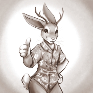 Jackalope in Hawaiian Shirt