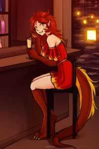 Seraphina at the bar