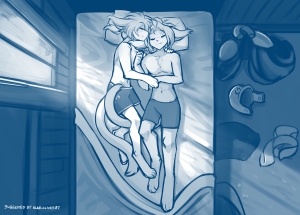 Keith and Alaric AU - Cuddling