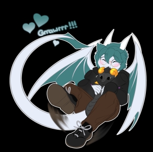 🤍🖤PlushHug Sticker YCH: Cast🖤🤍