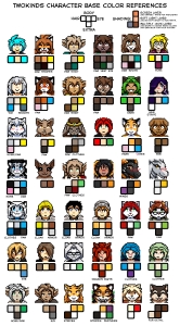 Twokinds Quick Reference Color Guide