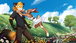 Bunny in the Flower Meadow