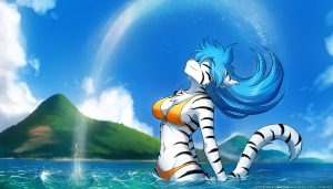 Tigress Trace Swimming