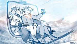 Mike and Evals - Ski Lift