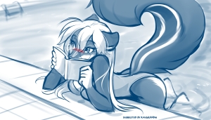 Flustered Poolside Skunk Girl